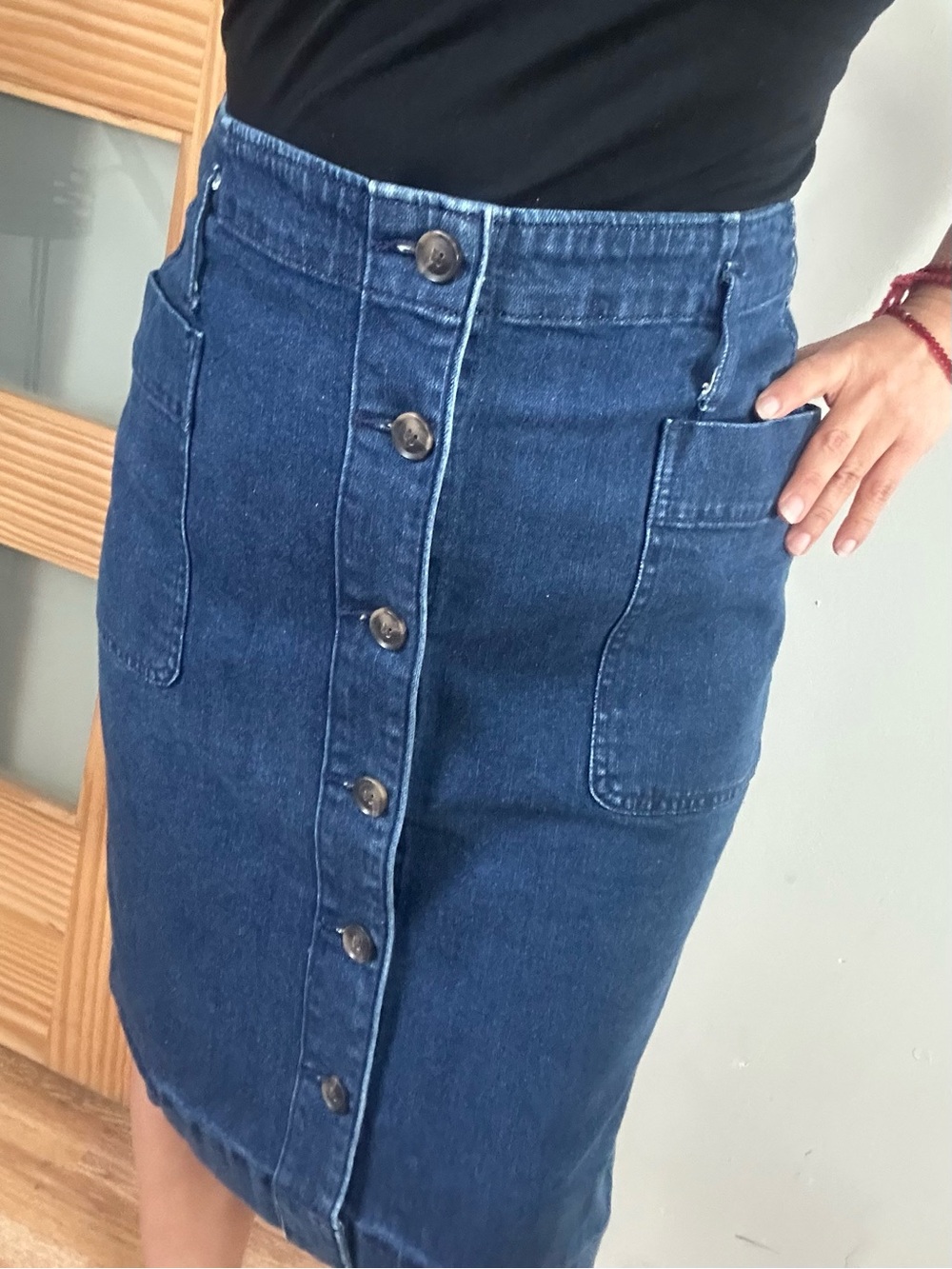 Loft Denim Button Front Skirt - Picture 6 of 6